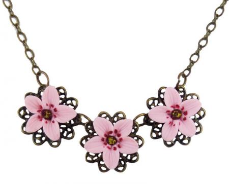 Trio Cherry Blossom Necklace